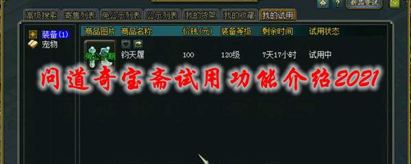 问道奇宝斋试用功能介绍2021