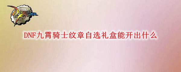 DNF九霄骑士纹章自选礼盒能开出什么
